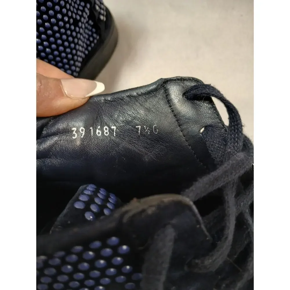 Gucci Coda Bead Dots High Top Sneakers Men 7.5 G Dark Blue Black LIMITED EDITION
